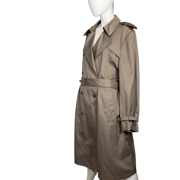 Beige Double Breasted Trench Coat 42 - Picture 4 of 14